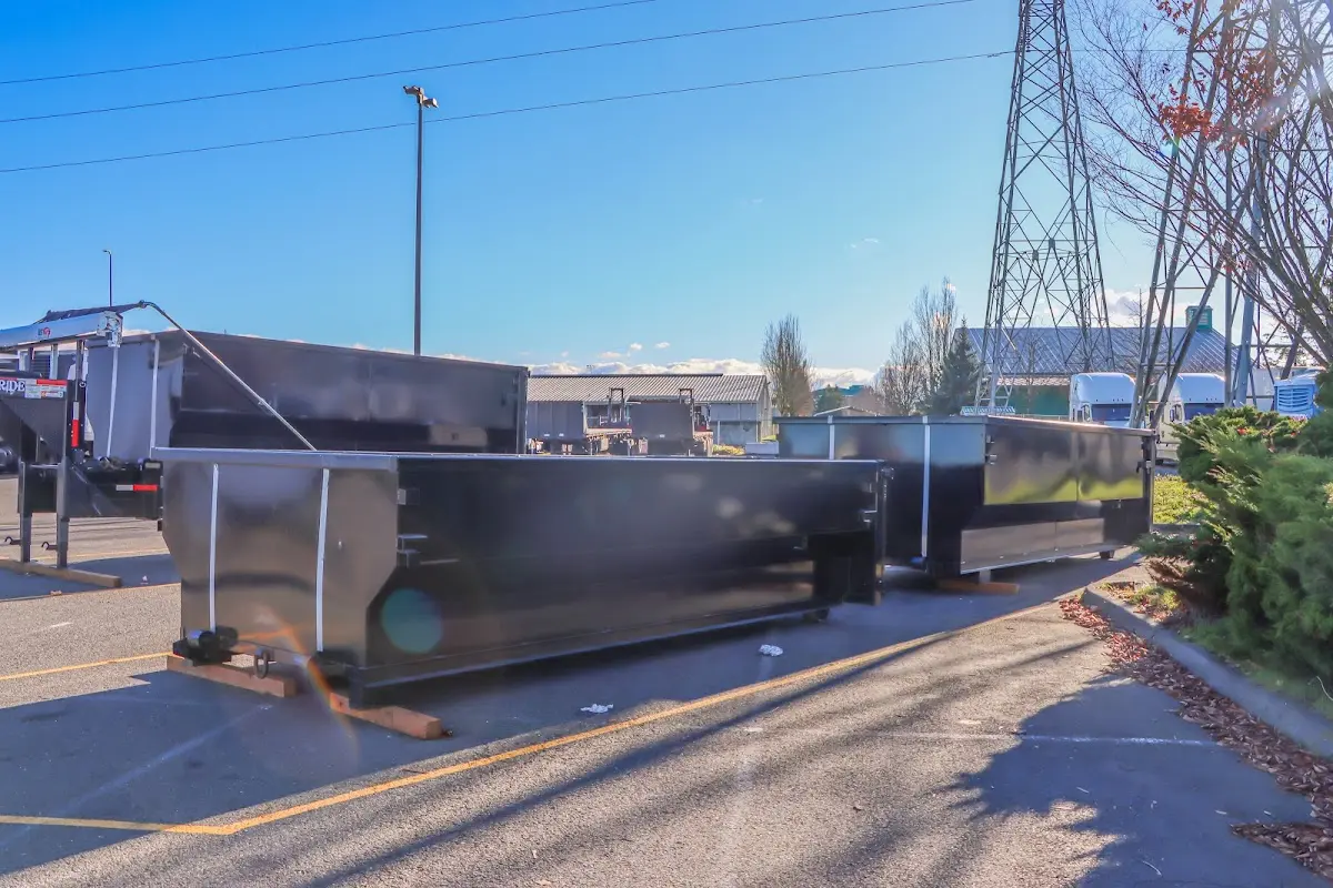 Roll-off dumpster ready for waste disposal at job site for Residential Dumpster Rental in Scott